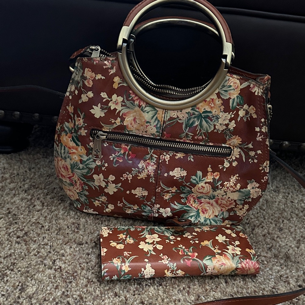Patricia Nash Floral Brown Crossbody Bag - Picture 4 of 4